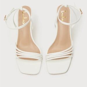 New, never worn Lulu’s Evangelie White Strappy Square Toe High Heels size 6
